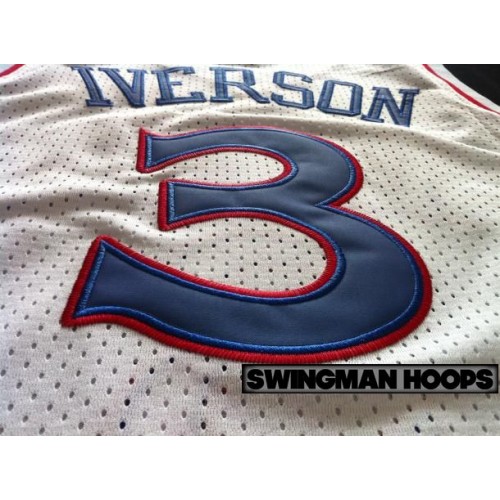 Throwback Allen Iverson #10 High School Football Jerseys Top Sewn Custom  White