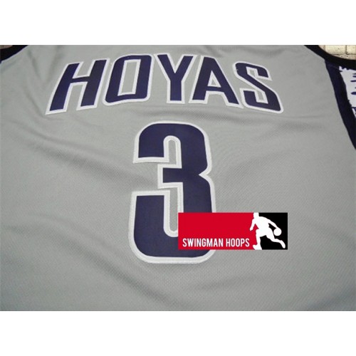 Allen Iverson #3 Georgetown Hoyas College Basketball Jersey Sewn NavyBlue  Grey