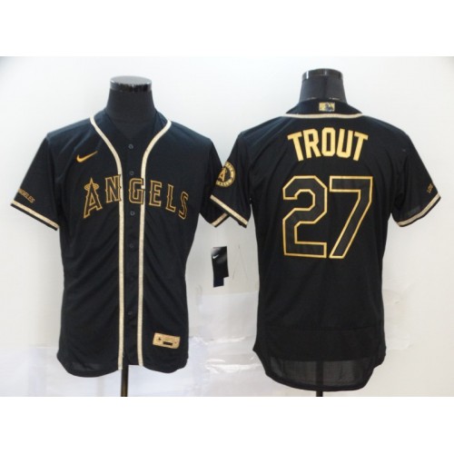 LA Angels of Anaheim #27 Mike Trout Black Fashion Jersey on sale,for  Cheap,wholesale from China