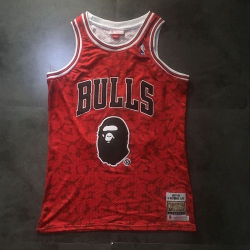 Bape, Shirts, Bape X Mitchell Ness Bulls Abc Basketball Swingman Jersey  Red S