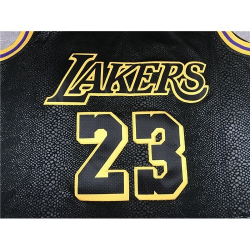 LeBron James 2020 Black Mamba Los Angeles Lakers Jersey with Gigi