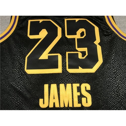 LeBron James 2020 Black Mamba Los Angeles Lakers Jersey with Gigi