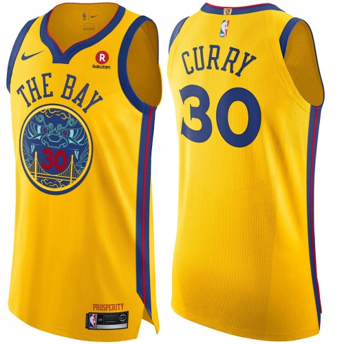 Golden State Warriors #30 Stephen Curry Yellow 2019 City Edition Stitched  NBA Jersey
