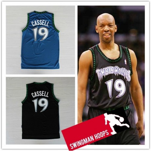Minnesota Timberwolves #19 Sam Cassell Black Swingman Jersey on sale,for  Cheap,wholesale from China