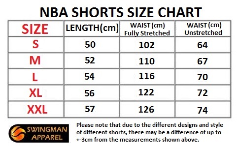 nike nba shorts size chart